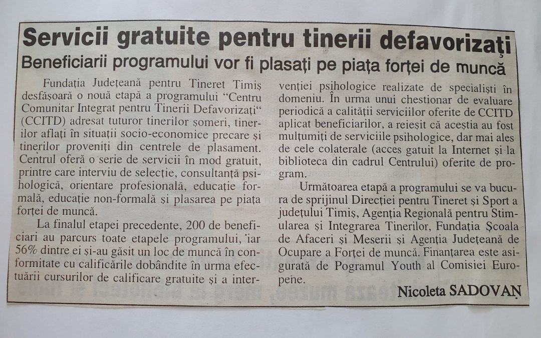 Centru Comunitar Integrat pentru Tinerii Defavorizați