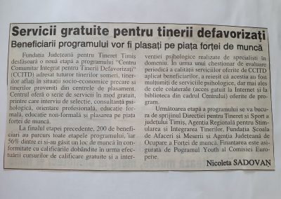 Centru Comunitar Integrat pentru Tinerii Defavorizați