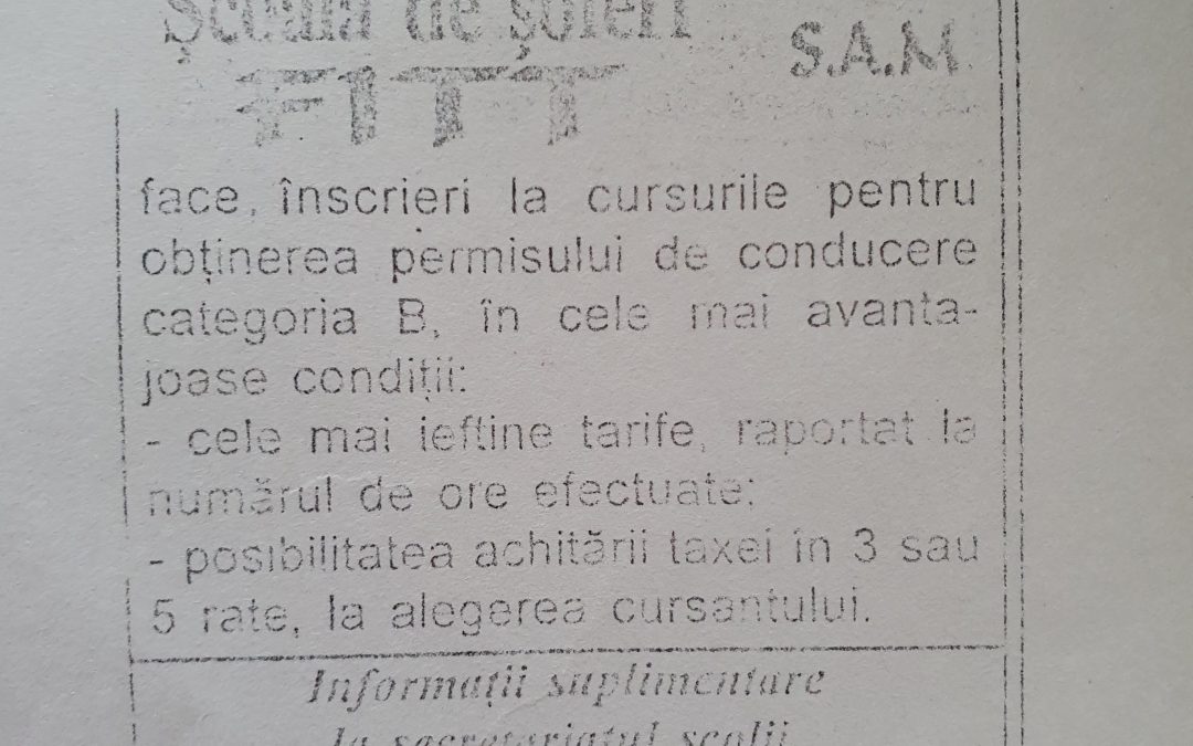 Cursurile școlii de șoferi