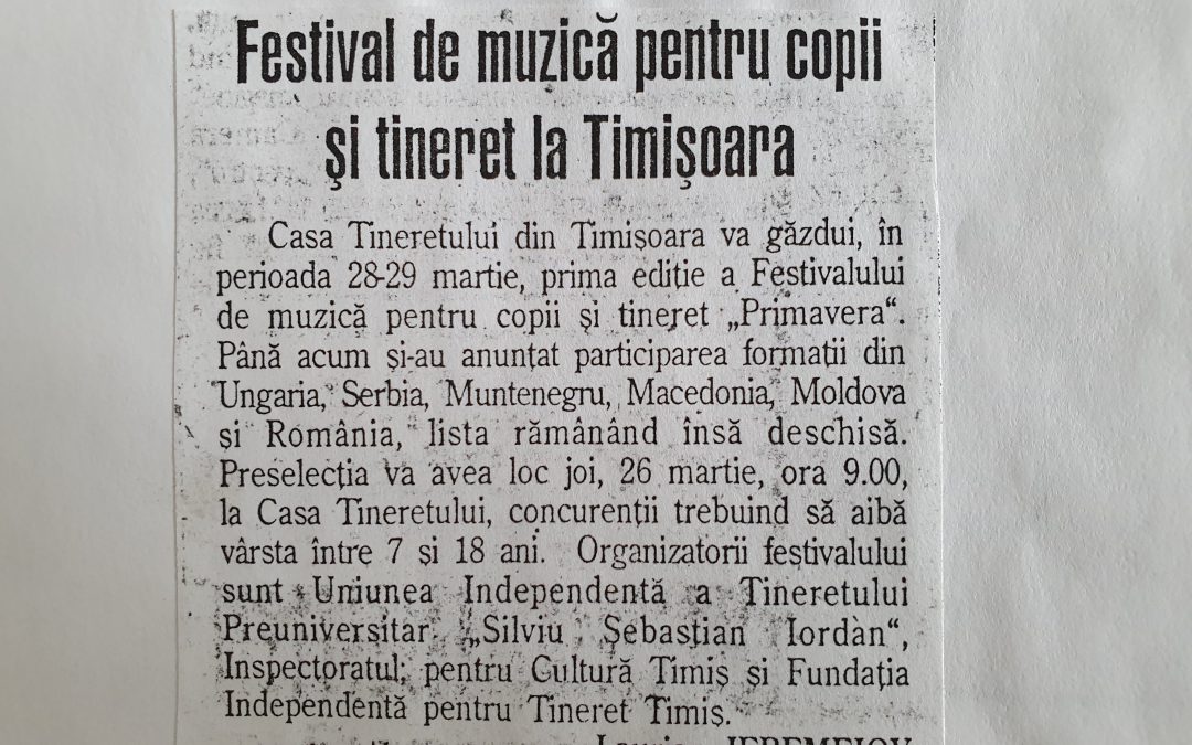 Festivalul de muzică pentru copii și tineret Primavera