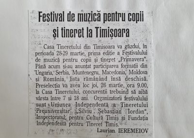 Festivalul de muzică pentru copii și tineret Primavera