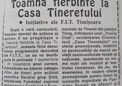 Toamnă fierbinte la Casa Tineretului